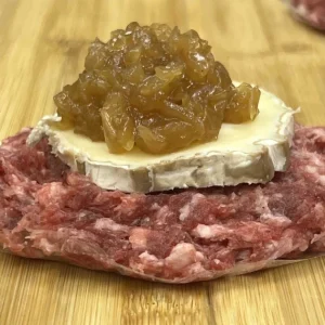 hamburguesa con rulo de cabra
